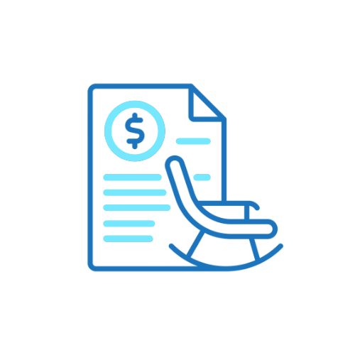 Graphic of a 401k document and rocking chair