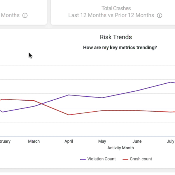graph showing driving violation trend