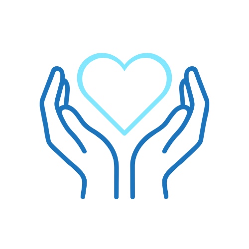 Graphic of two hands surrounding a heart