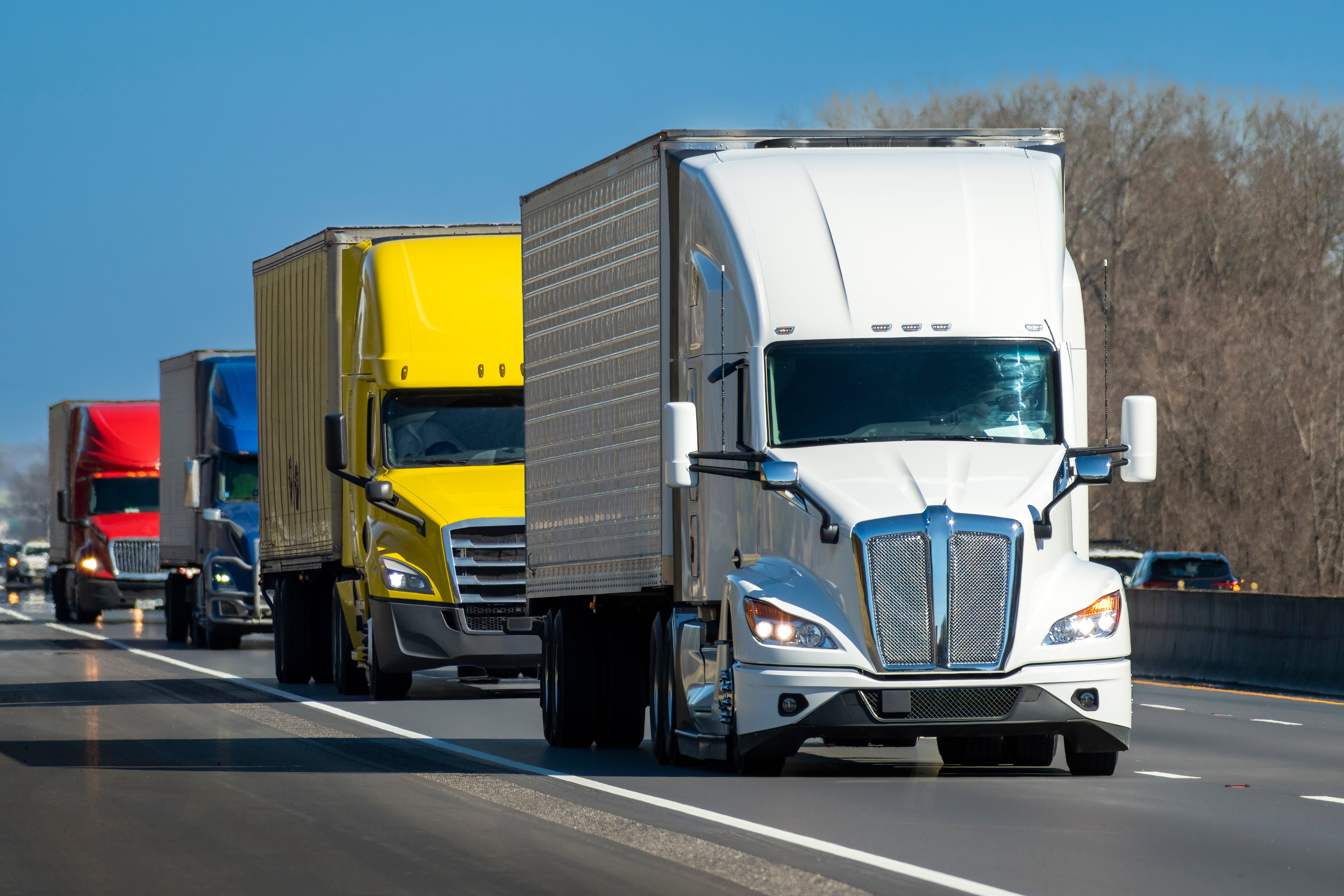 Photo of trucks on a highway