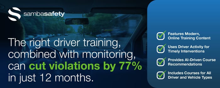 company driver training and monitoring decreases violations
