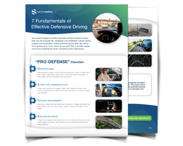 graphic of defensive driving strategies checklist