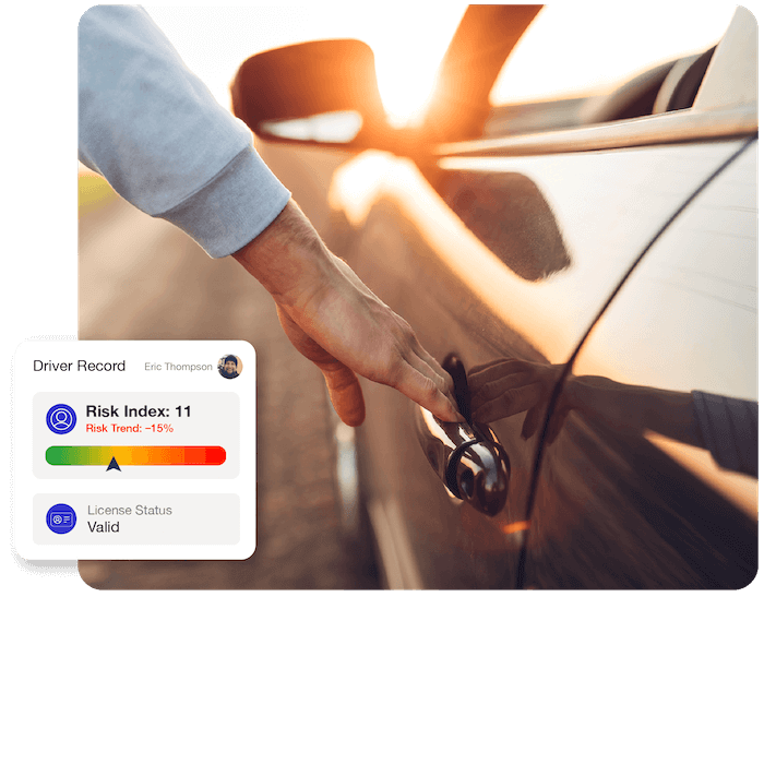 Driver risk index and license status for grey fleet drivers