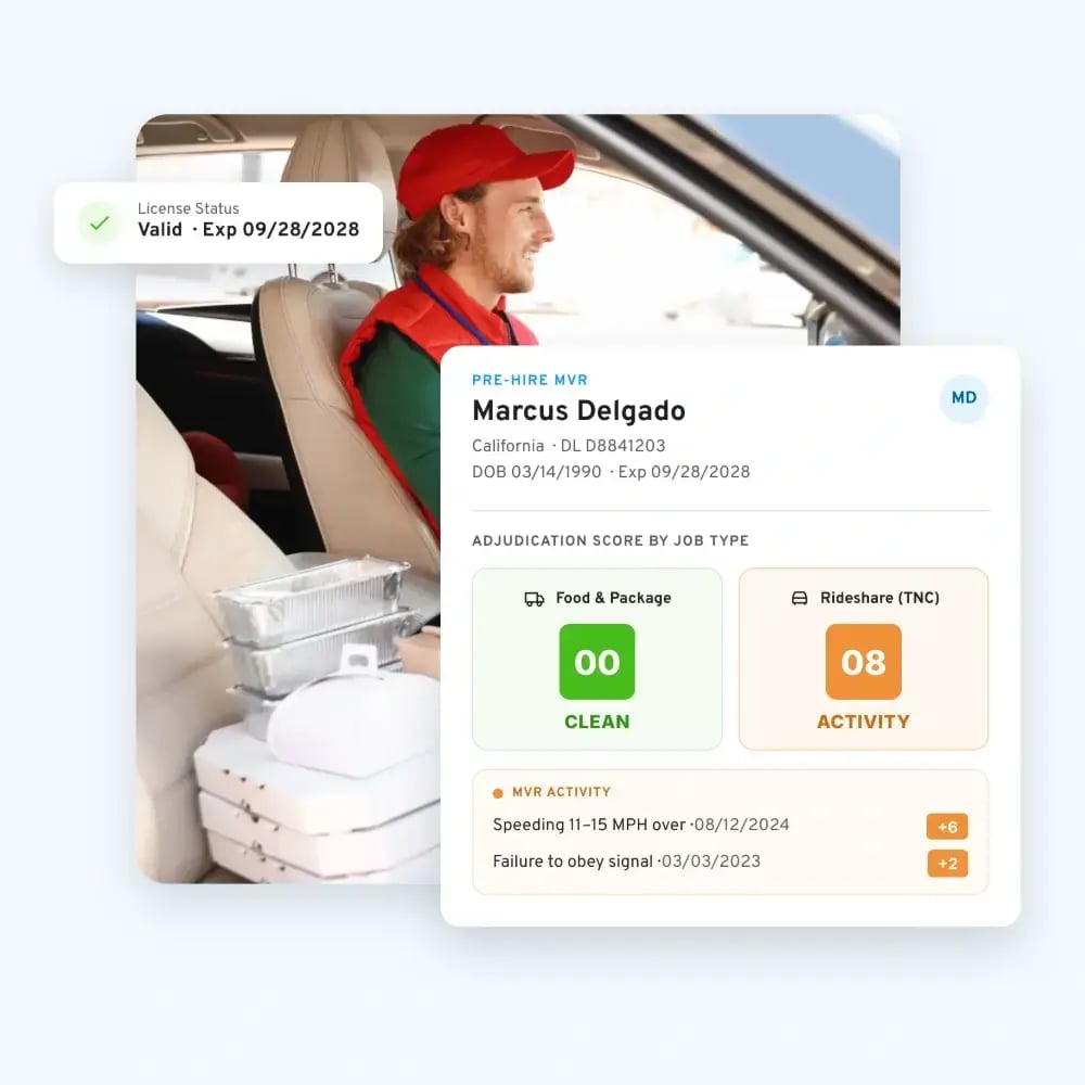 Pre-hire MVRs help evaluate risk for new gig drivers