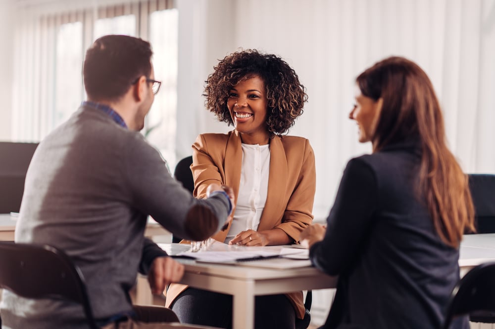 Second-line business partner meeting with customers