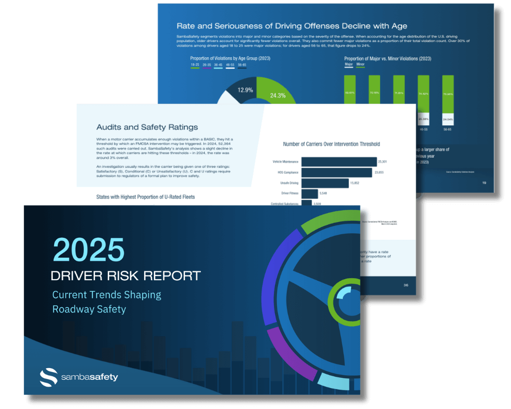 Graphic for SambaSafety's 2025 Driver Risk Report