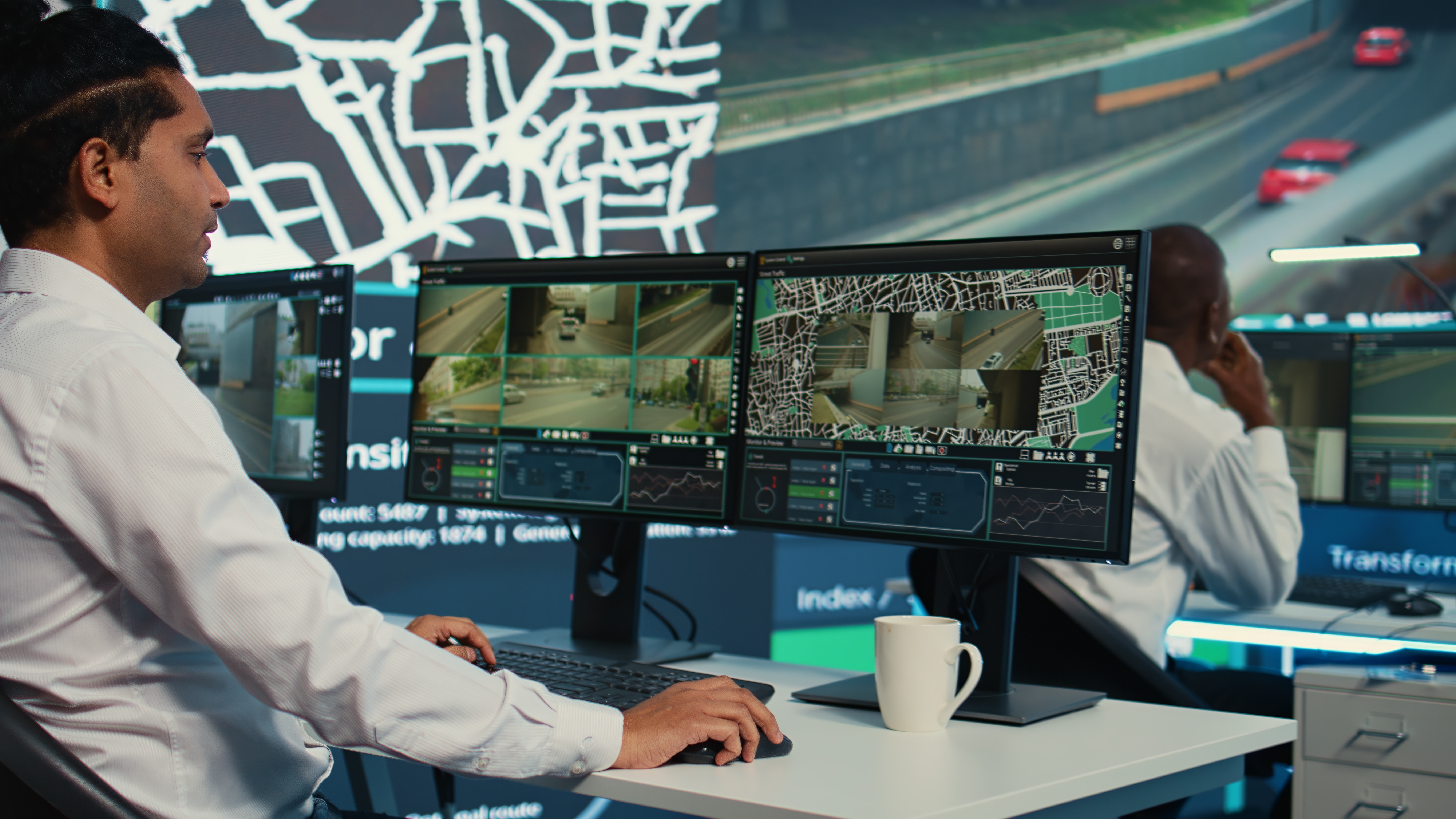 Photo of insurer using a computer to demonstrate SambaSafety's solutions for telematics for insurance