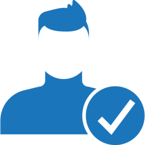 icon of customer with checkmark