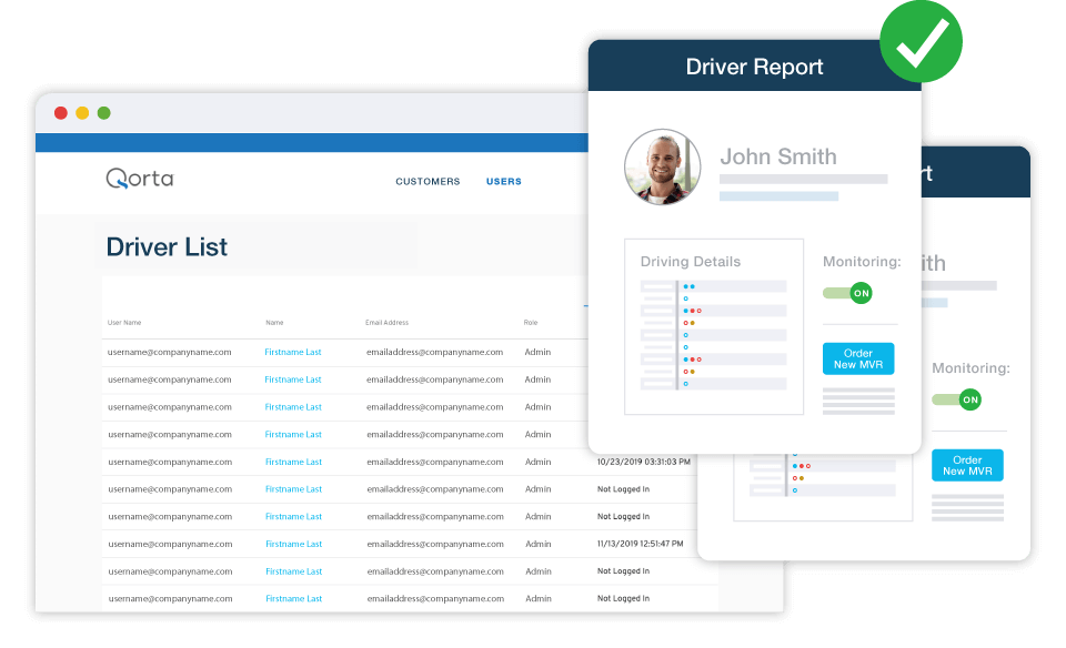 illustration of driver report with list of drivers