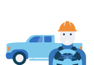 illustration of oil and gas driver and truck
